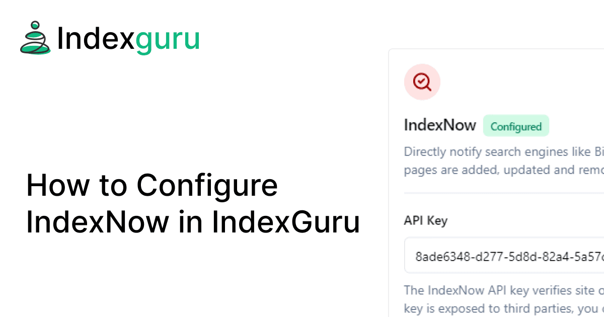 How to Configure IndexNow in Indexguru for Automatic Site Indexing